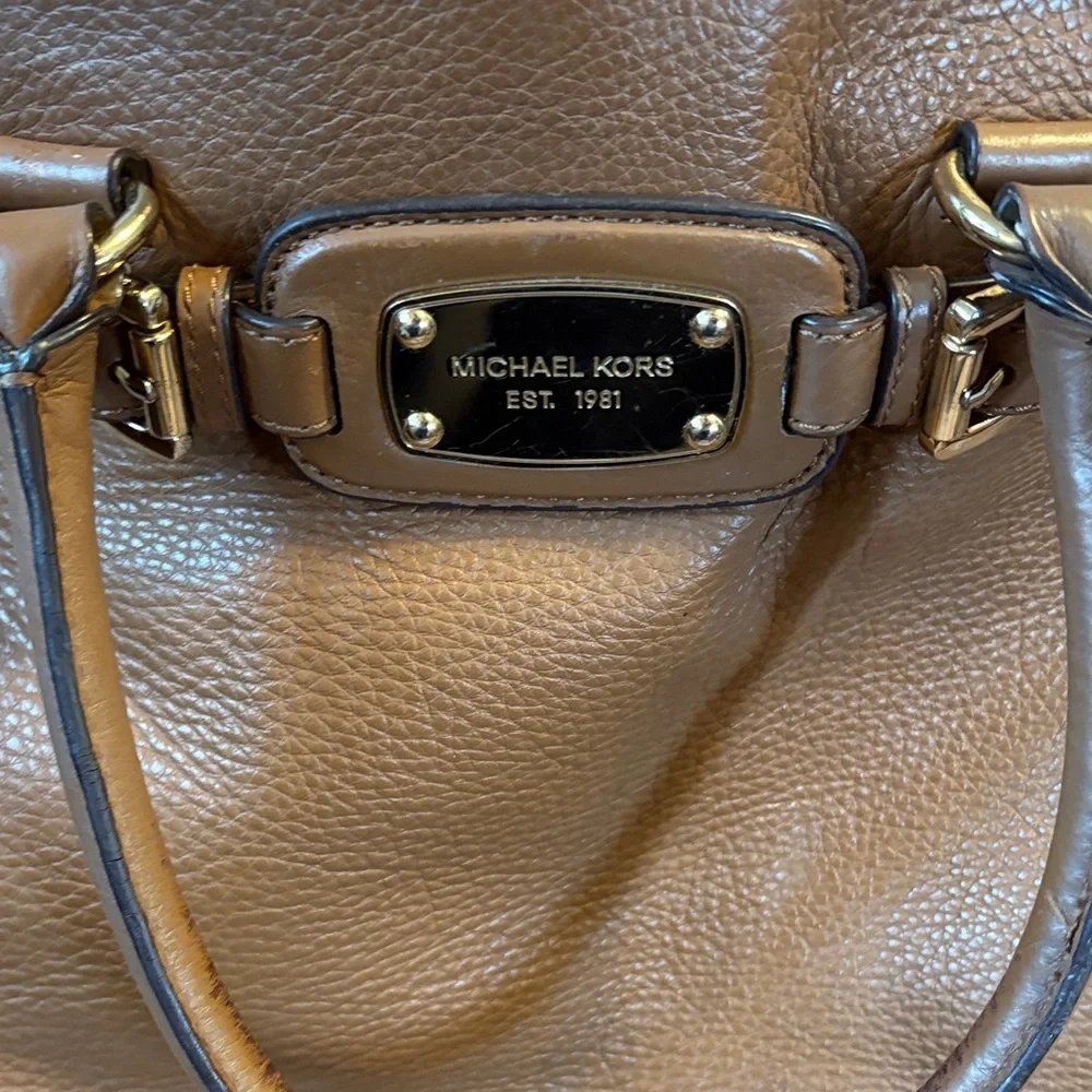 Michael Kors Hamilton Tan Leather Satchel - Picture 11 of 12